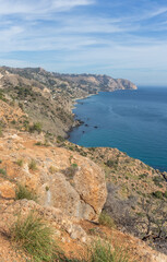 Fototapeta na wymiar Blick vom Turm am Mirador del Cerro Gordo, Andalusien, Spanien 