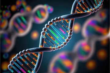 laboratory genes isolated from body for gene therapy, created with generative ai
