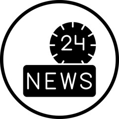 Vector Design 24 Hours News Icon Style