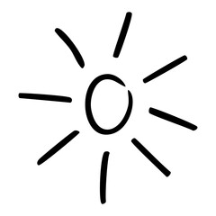 Sun icon clipart. Vector illustration flat design.