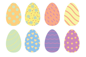 Easter Eggs vector art illustration, easter clip art, happy easter eggs flat design bright color