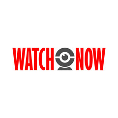 Watch now button icon isolated on transparent background