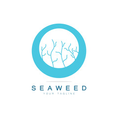 Seaweed vector logo icon illustration design.includes seafood,natural products,florist,ecology,wellness,spa.