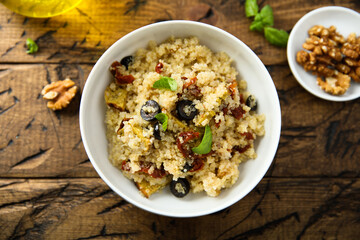 Couscous with sun dried tomatoes and olives