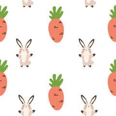 happy  bunny rabbit seamless pattern