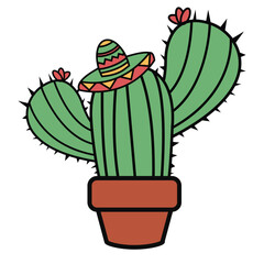 Nice funny  cactus doodle sign