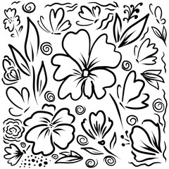 Set of trendy posters with plants. Abstract illustration. Modern Art. Minimalism. Vector illustration.