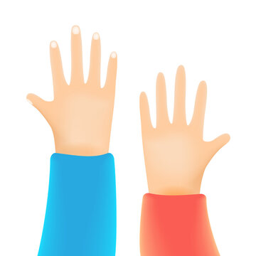 Hi five hands up illustration