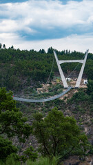 iron suspension bridge. Arouca suspension bridge. suspension footbridge
