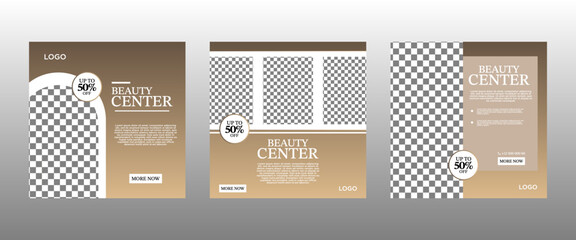 Beauty Center Social Media Post Banner Flyer Template Design, design concept of professional skin care, hair spa, hair mask, hairdresser, cosmetic sale, makeup, etc