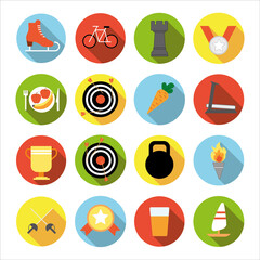 Set of flat sports icons