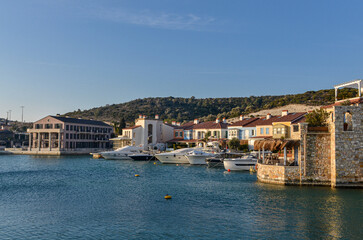 residential houses and yachts in Port Alacati Marina (Cesme, Izmir province, Turkey)
