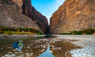 USA, Texas - November 24, 2011: A view of Santa Elena Canyon And Rio Grande in Big Bend National...