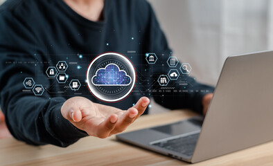 Cloud corporate file sharing, Secure encrypted computer backup. Digital Document Transfer Technology. Exchange information with internet cloud technology.