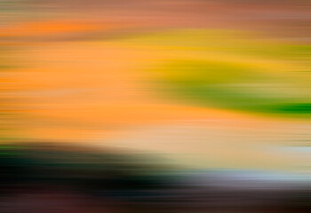 Orange landscape in a blur of motion
