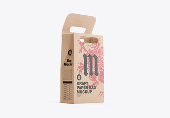 Kraft Paper Bag with Handle Mockup