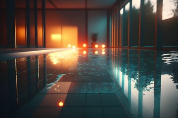 Fototapeta premium swimming pool created using AI Generative Technology