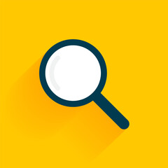 Magnifying glass icon on yellow background