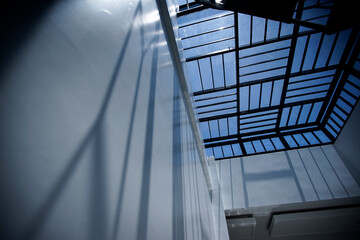 Obraz premium abstract roof made of iron and transparent glass