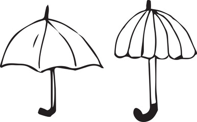 Umbrella line art. Vector illustration of an umbrella.