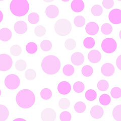 Vibrant seamless repeating pattern of pastel pink bubbles for printing on clothes, bags, cups, wallpapers, postcards, wrappers and other surfaces