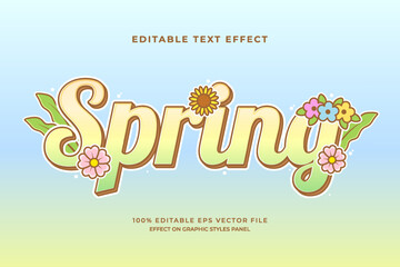 decorative spring editable text effect vector design