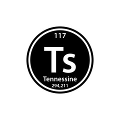 Tennesine element periodic table icon vector logo design template