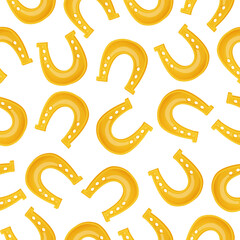 Pattern of horseshoes. Good luck symbol. St. Patrick's day illustration