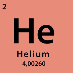 Helium element periodic table icon vector logo design template
