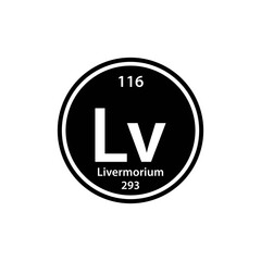 Livermorium element periodic table icon vector logo design template