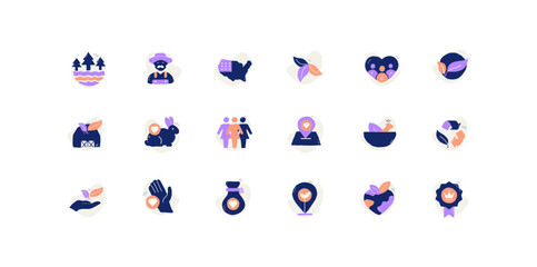 Ethical Business Icons. Sustainable Product Icons. Icons for Small Businesses. Responsible Sourcing Icons. Social and Environmental Responsibility Icons. Vector icons with hand drawn touch.