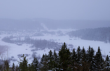 Sortavala, Republic of Karelia. Mount Paaso in winter