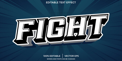 vector editable text effect fight, 3d gamer and sport font style © Mean Design
