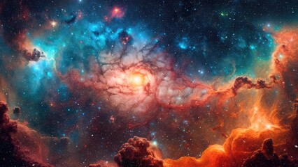beautiful nebula in space 4k - Powered by Adobe