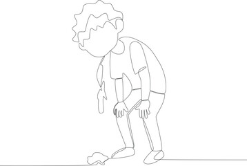 A child has a fever and vomits. Hypertension one-line drawing