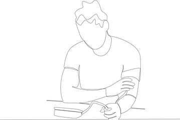 A doctor checks his blood pressure. Hypertension one-line drawing