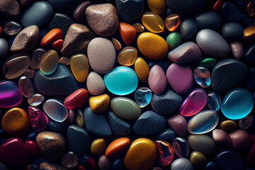 Fototapeta na wymiar Stones background. Pebbles. generative ai 