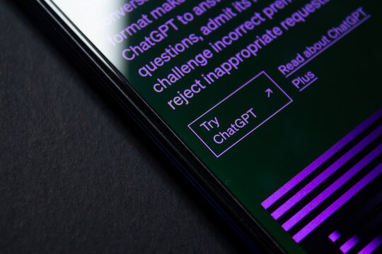 Website Of ChatGPT On A Smartphone. AI Chatbot On OpenAI Website. Afyonkarahisar, Turkey - March 14, 2023.