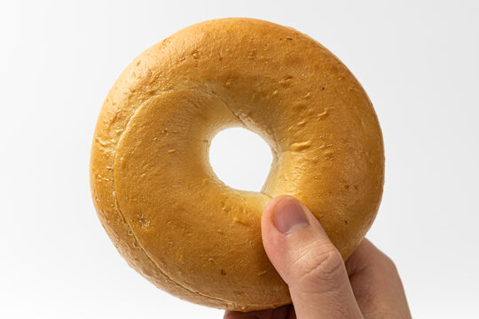 Plain Bagel On A White Background