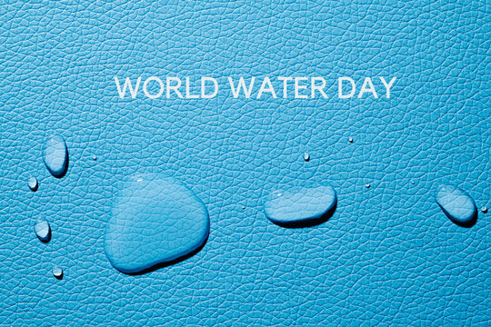the text world water day and drops of water