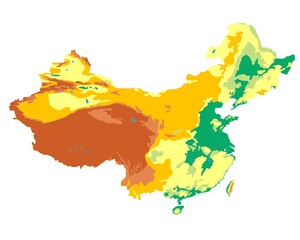 China relief physical hypsometric map illustration layers 
