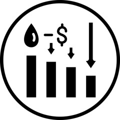 Vector Design Oil Price Decrease Icon Style
