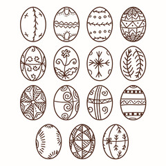 A collection of Easter eggs. Ukrainian ornaments