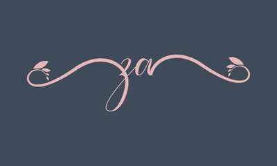 ZA initial handwriting logo template vector illustration Background design.