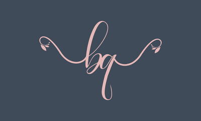 BQ initial handwriting logo template vector illustration Background design.