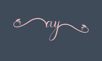 AY initial handwriting logo template vector illustration Background design.