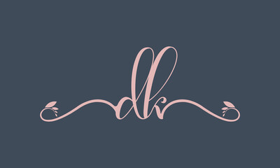 DK initial handwriting logo template vector illustration Background design.