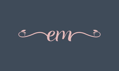 EM initial handwriting logo template vector illustration Background design.