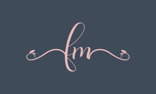 FM initial handwriting logo template vector illustration Background design.