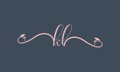 Obraz premium KL initial handwriting logo template vector illustration Background design.